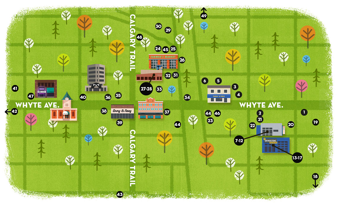 District Whyte Mural Map Old Strathcona Business Association Edmonton