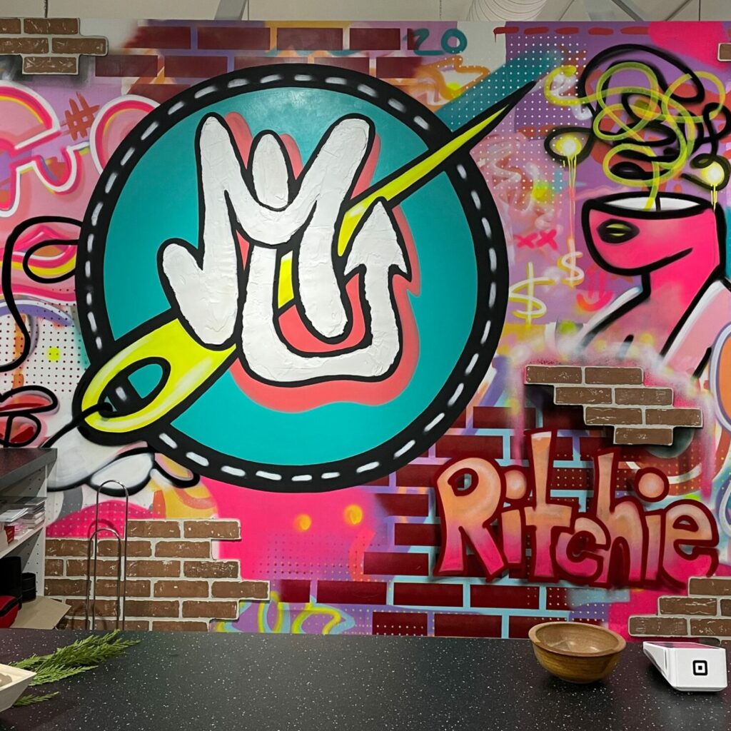 Graffiti wall at Mod Uncorked